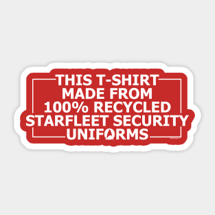 100% recycled Starfleet Security Sticker